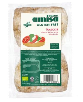 Amisa Organic Focaccia Rolls (Gluten Free) 220g