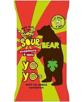 Bear Strawberry & Apple Sour Yoyos 20g