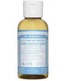 **Dr Bronner Baby-Unscented Pure-Castile Liquid Soap 60ml