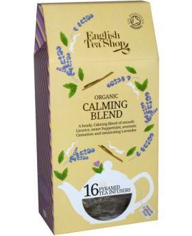 English Tea Shop Organic Calming Blend - Licorice, Peppermint, Cinnamon and Lavender Pyramid Tea Infusers 32g (16's) 