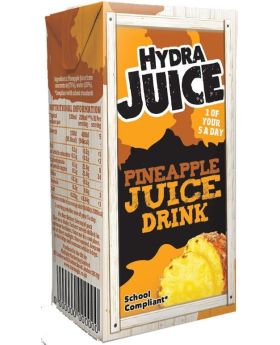 Hydra 75% Pineapple Juice Drink Cartons with Straw 200ml