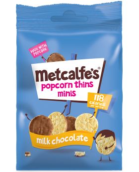 Metcalfe's Skinny Milk Chocolate Coated Mini Corncake Popcorn Thins 50g